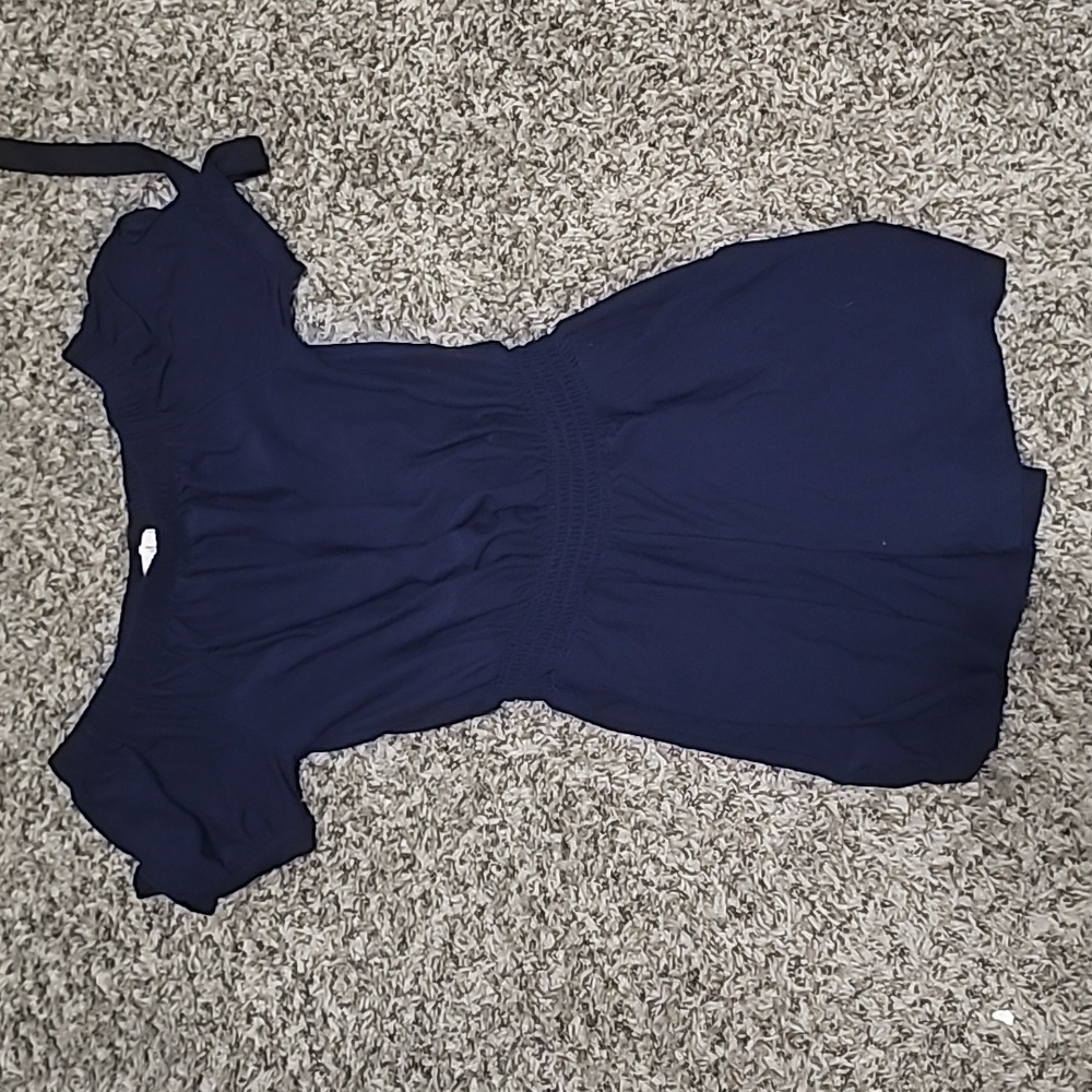 Derek Heart Blue Romper EUC